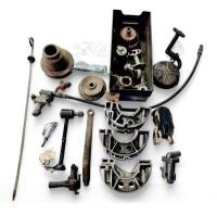 DB2 2.6/LAGONDA: Box of engine and related parts included six cheeses, bearings, sprockets impeller.
