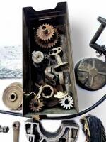 DB2 2.6/LAGONDA: Box of engine and related parts included six cheeses, bearings, sprockets impeller. - 2
