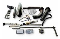DB2: Box of parts included ignition assembly with key, ashtrays, bonnet intake grill etc.