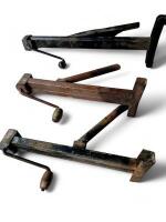 JACKS: Three wind up steel jacks with round pivots. - 2