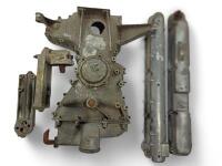 DB2/LAGONDA: Timing case number VB6E/50/1274, cam covers and oil filter parts.