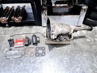 AUTOMATIC GEARBOX: Chrysler 727 automatic gearbox with two starter motors and parts, plus service kits.