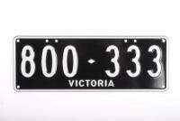 Six-Digit Victorian Custom Numeric plates '800.333', sold with rights to display [Location: Cheltenham, VIC]