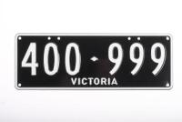 Six-Digit Victorian Custom Numeric plates '400.999', sold with rights to display [Location: Cheltenham, VIC]