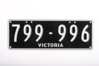 Six-Digit Victorian Custom Numeric plates '799.996', sold with rights to display [Location: Cheltenham, VIC]