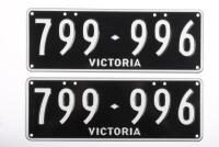 Six-Digit Victorian Custom Numeric plates '799.996', sold with rights to display [Location: Cheltenham, VIC] - 2