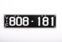 Six-Digit Victorian Custom Numeric plates '808.181', sold with rights to display [Location: Cheltenham, VIC]