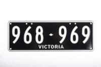 Six-Digit Victorian Custom Numeric plates '968.969', sold with rights to display [Location: Cheltenham, VIC]