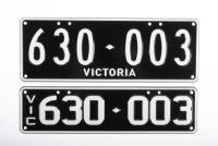 Six-Digit Victorian Custom Numeric plates '630.003', sold with rights to display [Location: Cheltenham, VIC] - 2