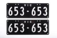 Six-Digit Victorian Custom Numeric plates '653.653', sold with rights to display [Location: Cheltenham, VIC] - 2