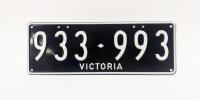 Six-Digit Victorian Custom Numeric plates '933.993', sold with rights to display [Location: Cheltenham, VIC]