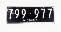 Six-Digit Victorian Custom Numeric plates '799.977', sold with rights to display [Location: Cheltenham, VIC]