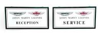AML DISTRIBUTOR STEEL SIGN: One pair of factory distributors double sided steel signs marked " RECEPTION AND SERVICE" circa 1980. Size 60cm x 30 cm. - 2