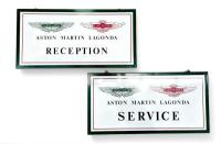 AML DISTRIBUTOR STEEL SIGN: One pair of factory distributors double sided steel signs marked " RECEPTION AND SERVICE" circa 1980. Size 60cm x 30 cm. - 3