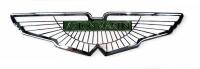 ASTON MARTIN BADGE: An Aston Martin NOS Silver, green and white enamel badge