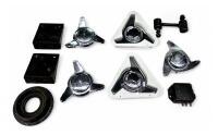 DB5/DB6: Two NOS right hand knock on spinners and three used knock on spinners plus five other used pieces.