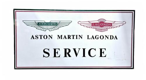 AML DISTRIBUTORS DOUBLE SIDED STEEL SIGN: One full sized double sided factory steel sign marked " SERVICE" circa 1980. Size 180cm x 90 cm