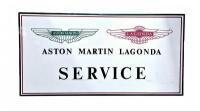 AML DISTRIBUTORS DOUBLE SIDED STEEL SIGN: One full sized double sided factory steel sign marked " SERVICE" circa 1980. Size 180cm x 90 cm