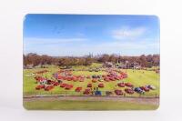 2020 CONCOURSO: A thick perspex sheet featuring reverse mounted photograph from the 2020 Ferrari Club Australia 2020 Concourso event, 59cm high, 84cm wide