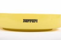 ASHTRAY: A large ceramic yellow Ferrari ashtray as used in distributorships, made in Italy by Bitossi, featuring prancing horse to face, 24cm diameter&nbsp; - 3