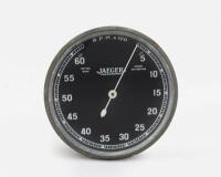TACHOMETER: An early Jaeger 6000 RPM&nbsp;Tachometer, with bevelled glass face, glass with minor scratches,&nbsp;untested, 8cm diameter, 3.5cm deep