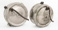 LAMPS: A pair of vintage nickel-plated brass head lamps - 2