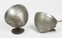 LAMPS: Two large &lsquo;Depress Beam Headlamps&rsquo;, each with 25cm diameter flat non-matching glass - 2
