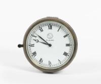 GAUGE: An early Jaeger rim wind 8-day dash clock with Roman numeral face and bevelled glass, untested, 9cm diameter face