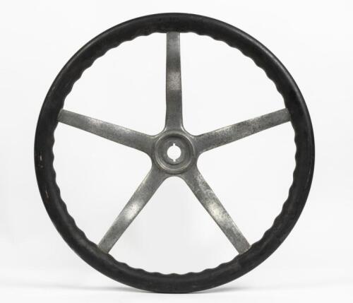 WHEEL: A very large veteran/vintage 5-spoke steering wheel, 51cm overall diameter