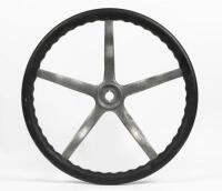 WHEEL: A very large veteran/vintage 5-spoke steering wheel, 51cm overall diameter