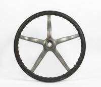WHEEL: A very large veteran/vintage 5-spoke steering wheel, 51cm overall diameter - 2