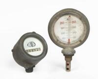 AMERICAN: Two early 20th century American parts including a radiator temp gauge and speedo by North East Electrical Co, Rochester NY