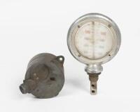 AMERICAN: Two early 20th century American parts including a radiator temp gauge and speedo by North East Electrical Co, Rochester NY - 2