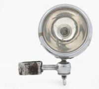 SPOTLIGHT: A chrome spot/search light with mirror mounted to back, light mounted onto swivel&nbsp;bracket. Bracket stamped 'Pat No.375518'