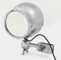 SPOTLIGHT: A chrome spot/search light with mirror mounted to back, light mounted onto swivel&nbsp;bracket. Bracket stamped 'Pat No.375518' - 2