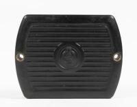 LUCAS: A Lucas 6-Volt battery cover, 22cm wide, 17cm deep, 4.5cm high.