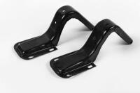 AUSTIN HEALEY: A pair of bonnet hinges for Austin Healey Bug Eye Sprite, powder coated in black.&nbsp;