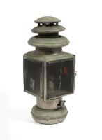 COACH LAMP: A vintage Hella branded coach lamp, number '4310/06', both glass lenses have cracks, approx 31cm tall - 2