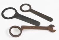 RING SPANNERS: A group of three vintage ring spanners