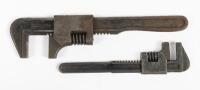 F TYPE SPANNERS: Two vintage 'F type' adjustable spanners, longest is 27cm long and smallest is 20cm long