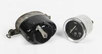 WIPER MOTOR: A thought to be British pre war wiper motor, similar to those used on MG TC models, 'N3504 12V' engraved at rear, also included is a Smiths Australia oil pressure gauge, 5.5cm in diameter