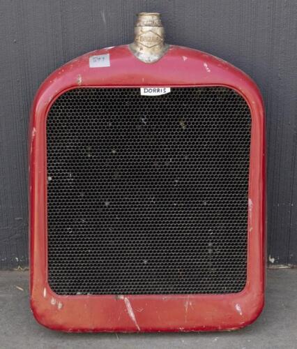 DORRIS: A rare early 20th century Dorris radiator with core and red surround, 77cm high, 60cm wide