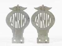 NRMA: Two chrome 'NRMA' car club badges, 14cm high, 9cm wide - 2