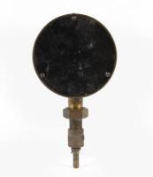 VACUUM GAUGE: A vintage industrial workshop vacuum gauge, made in Melbourne, 10cm in diameter overall, 19cm high - 2