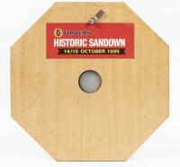 SPECO STEERING WHEEL: A three spoke Speco steering wheel trophy piece, comes with fitted clock to centre, awarded to first place holder in the SA & SB Sports Cars class at the October 1995 Foster's Historic Sandown&nbsp;event - 2