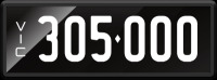 VIC Numerical Number Plate &lsquo;305.000&rsquo; finished in Prestige style with one standard and one slimline plate included. Sold with rights to display.