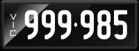 VIC Numerical Number Plate &lsquo;999.985&rsquo; finished in Prestige style with one standard and one slimline plate included. Sold with rights to display.