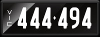 VIC Numerical Number Plate &lsquo;444.494&rsquo; finished in Prestige style with one standard and one slimline plate included. Sold with rights to display.