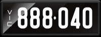 VIC Numerical Number Plate &lsquo;888.040&rsquo; finished in Prestige style with one standard and one slimline plate included. Sold with rights to display.