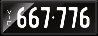 VIC Numerical Number Plate &lsquo;667.776&rsquo; finished in Prestige style with one standard and one slimline plate included. Sold with rights to display.